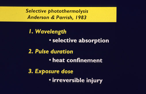 Selective photothermolysis